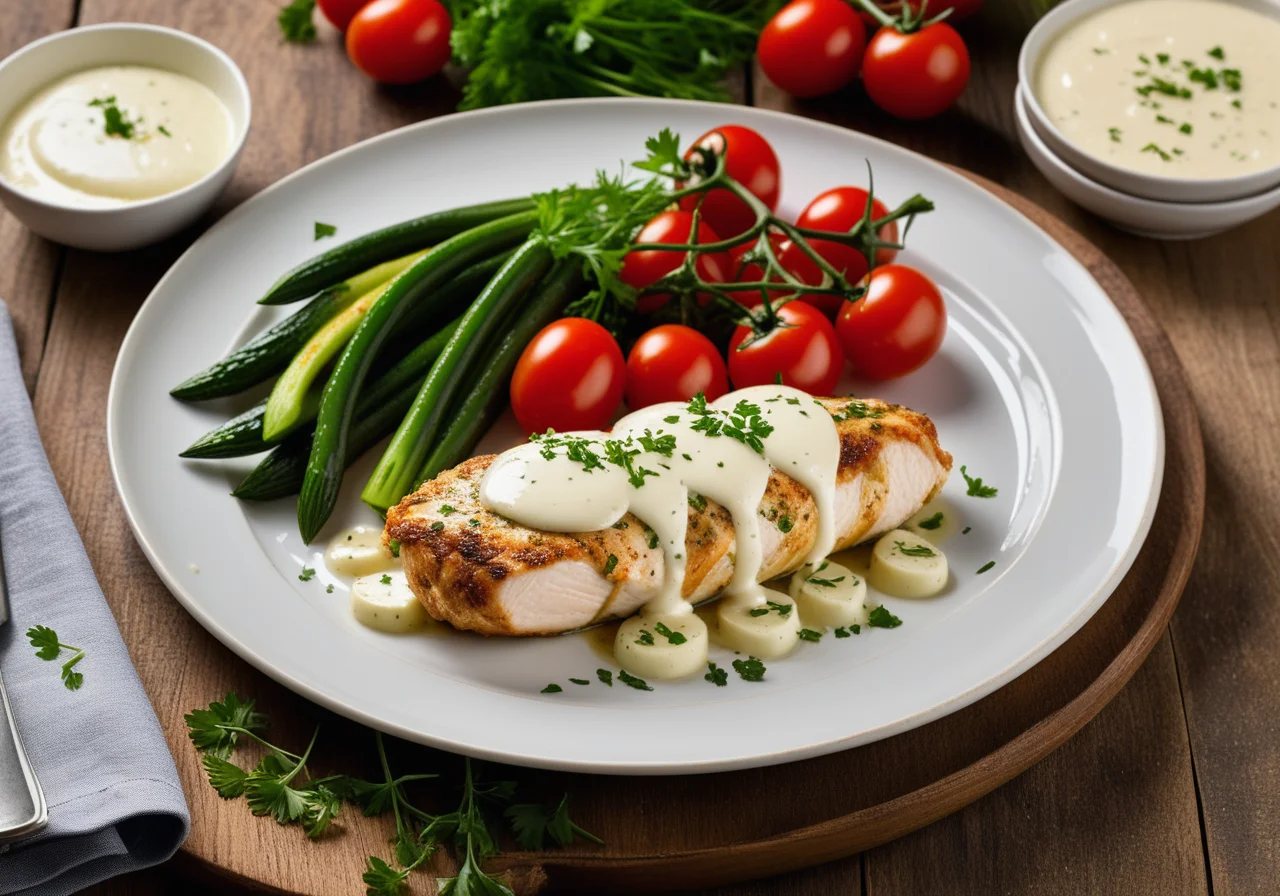 Chicken Breast with Filling and Zucchini