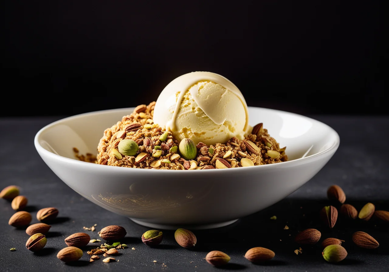 Vanilla Ice Cream with Roasted Pistachios