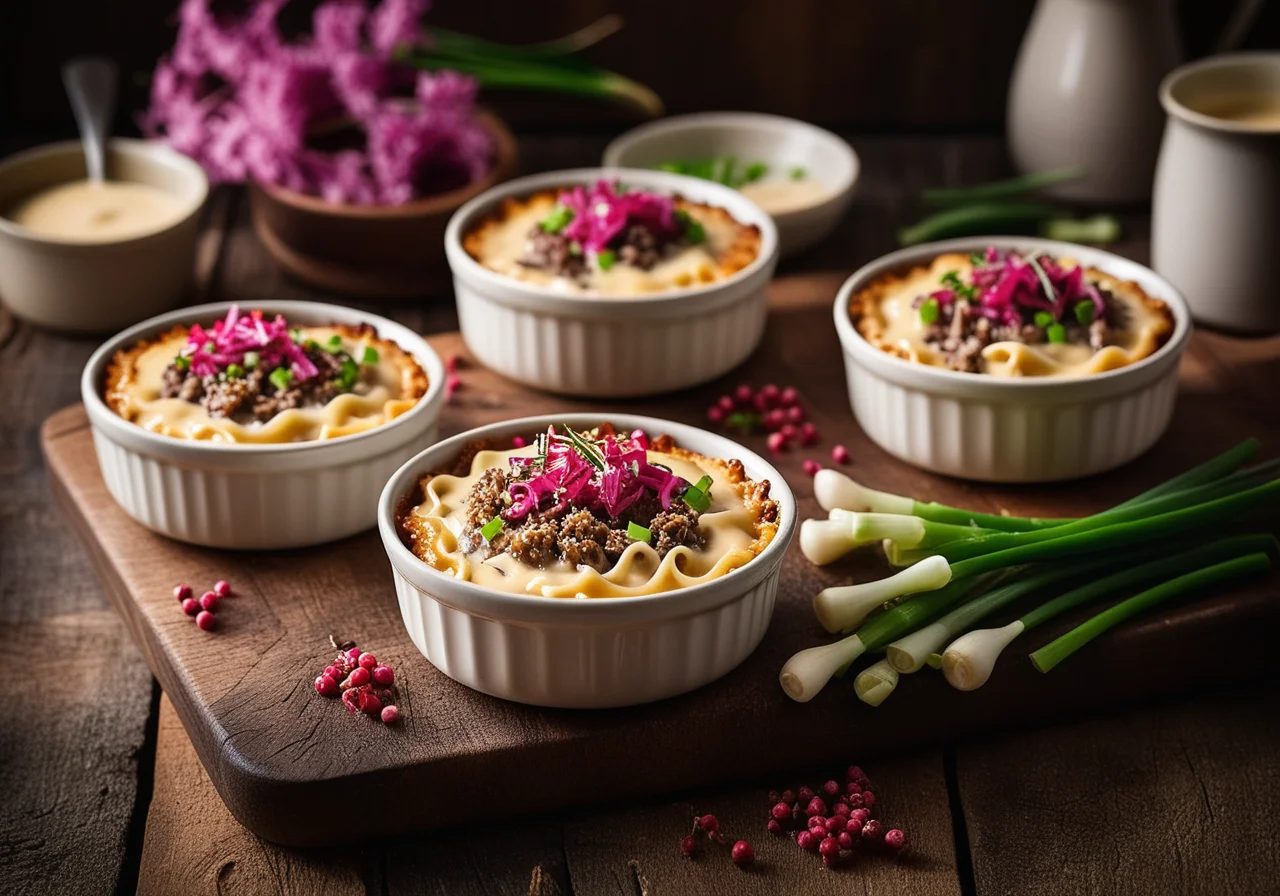 Small Noodle Mushroom Casseroles