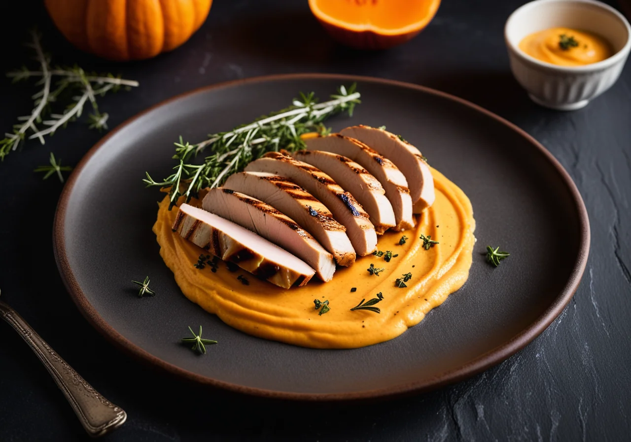 Chicken Breast with Pumpkin Puree