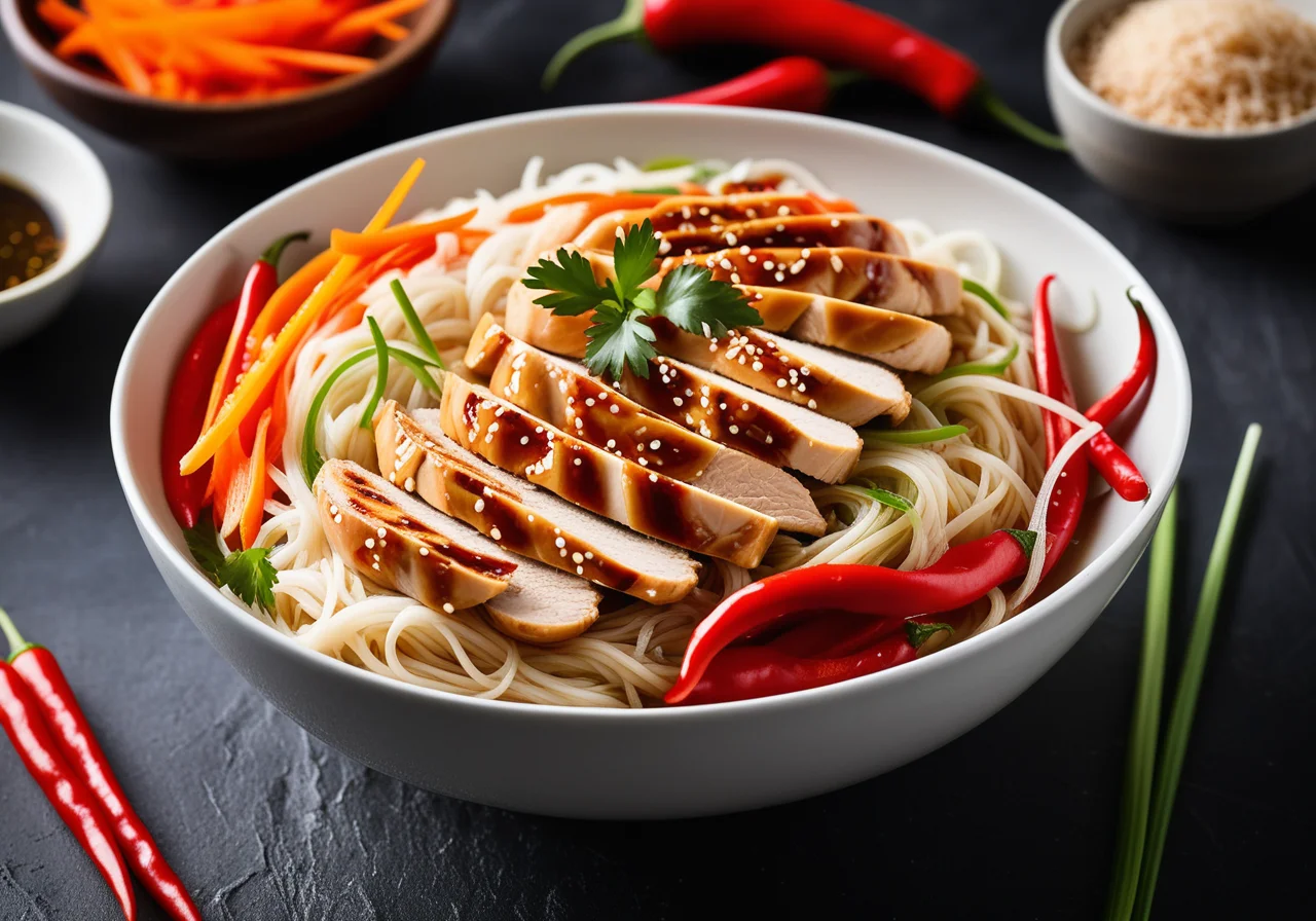 Chicken Breast with Vegetables and Glass Noodles