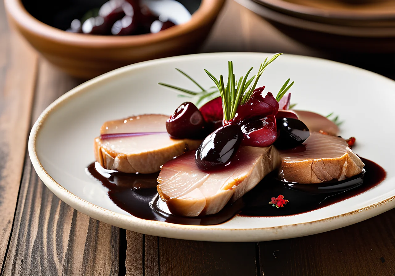 Chicken Liver with Cherries, Shallots and Balsamic