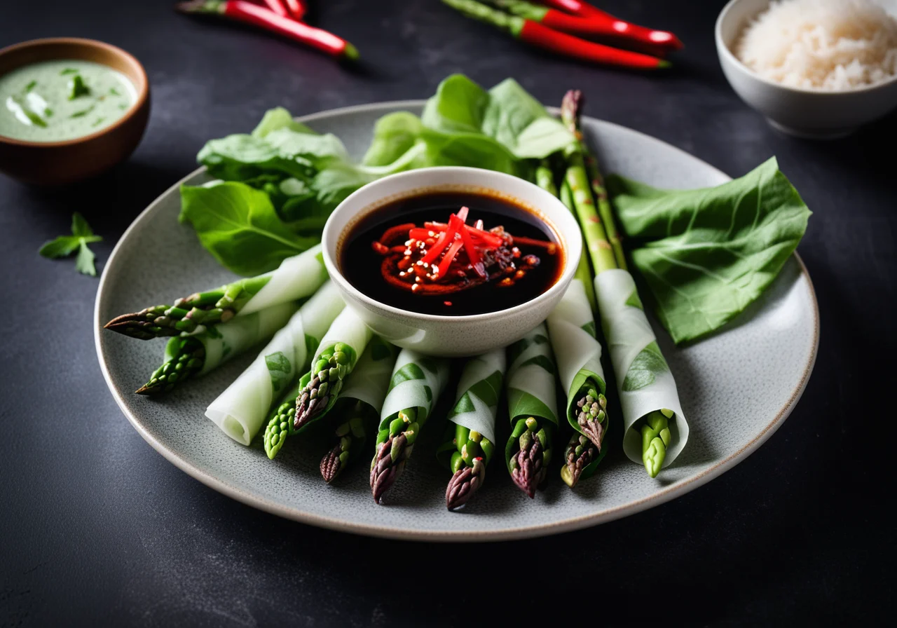 Rice Paper Rolls with Thai Asparagus