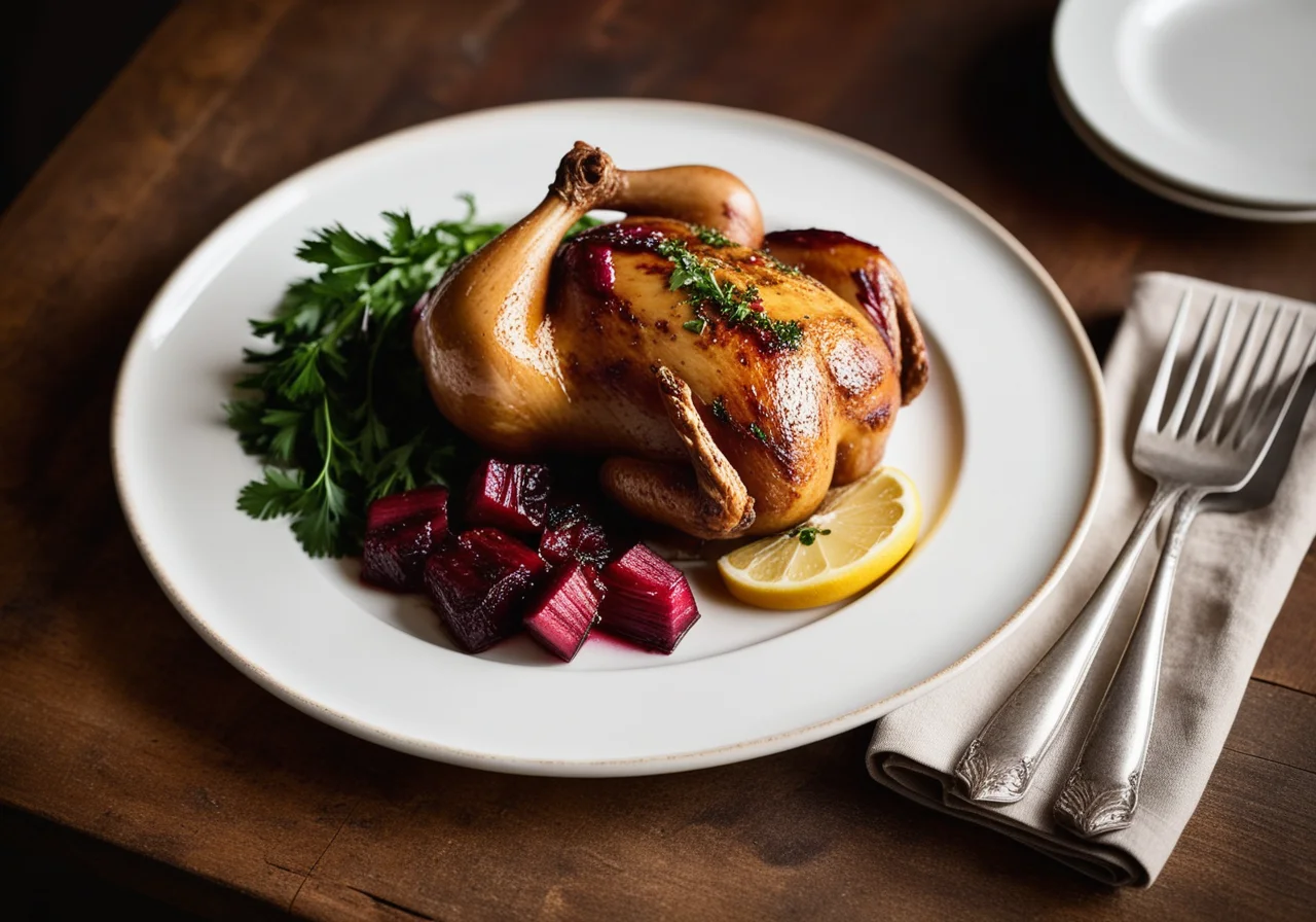 Baked Chicken Thighs with Rhubarb
