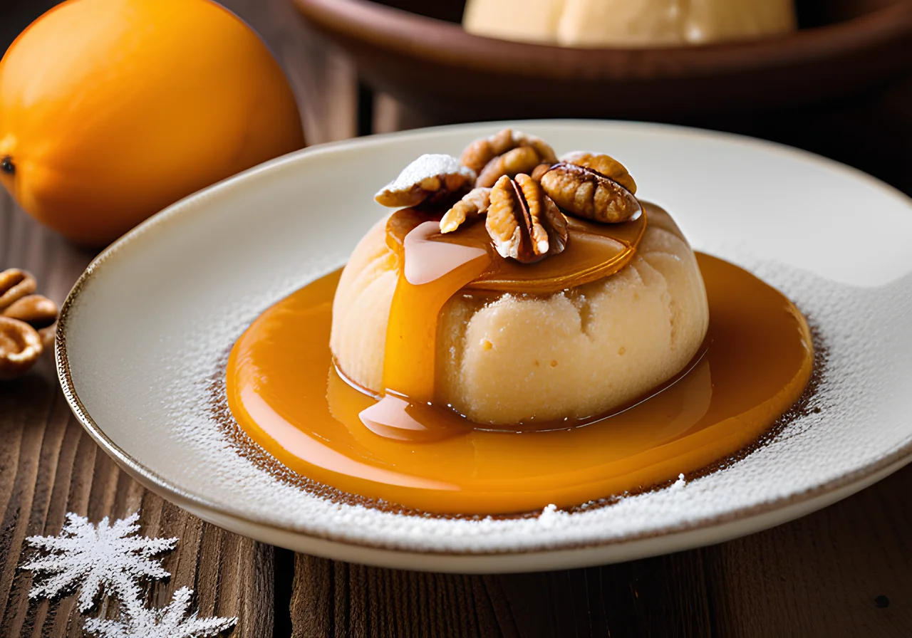 Warm Quince with Walnut Filling