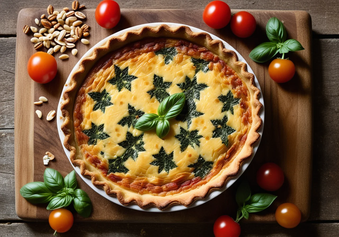 Quiche with Polenta, Onions, Cherry Tomatoes and Gorgonzola
