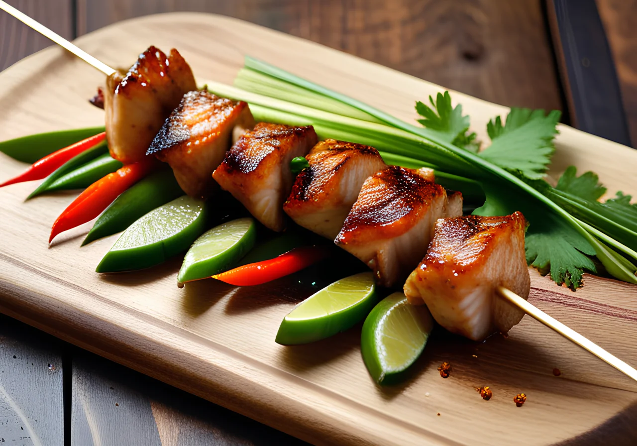Fish Skewers with Lemongrass Chili Sauce