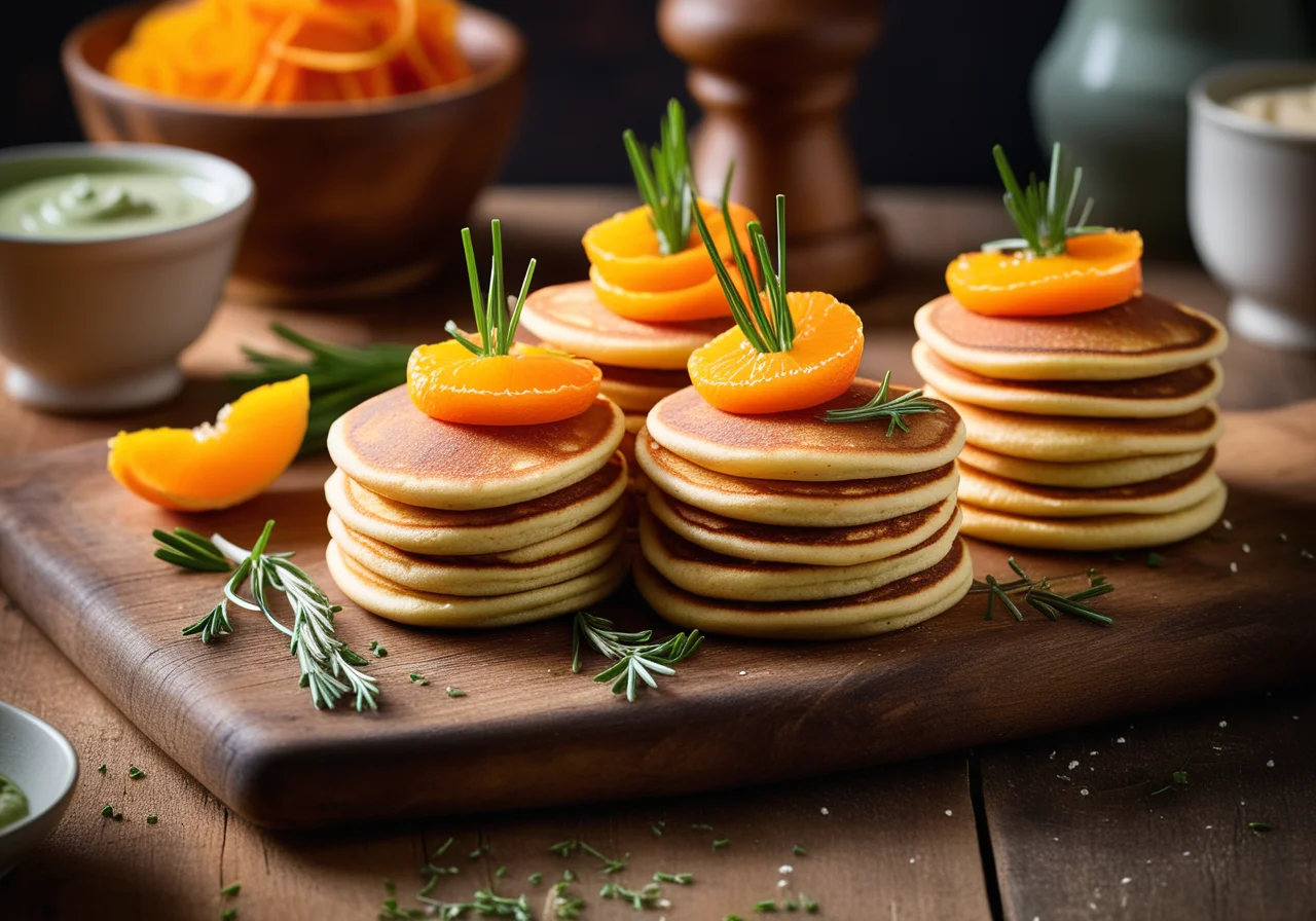 Pancake Rolls with Carrots and Chives Spread