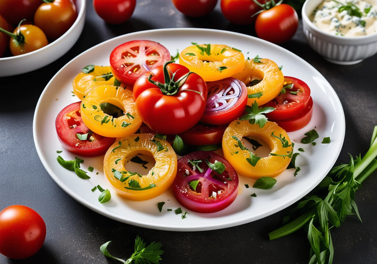 Tomato Salad with Blue Cheese and Onions