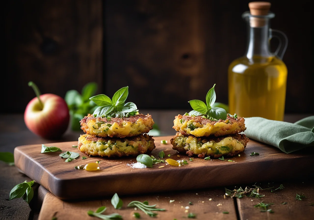 Zucchini Fritters with Apple-Herb Tartare