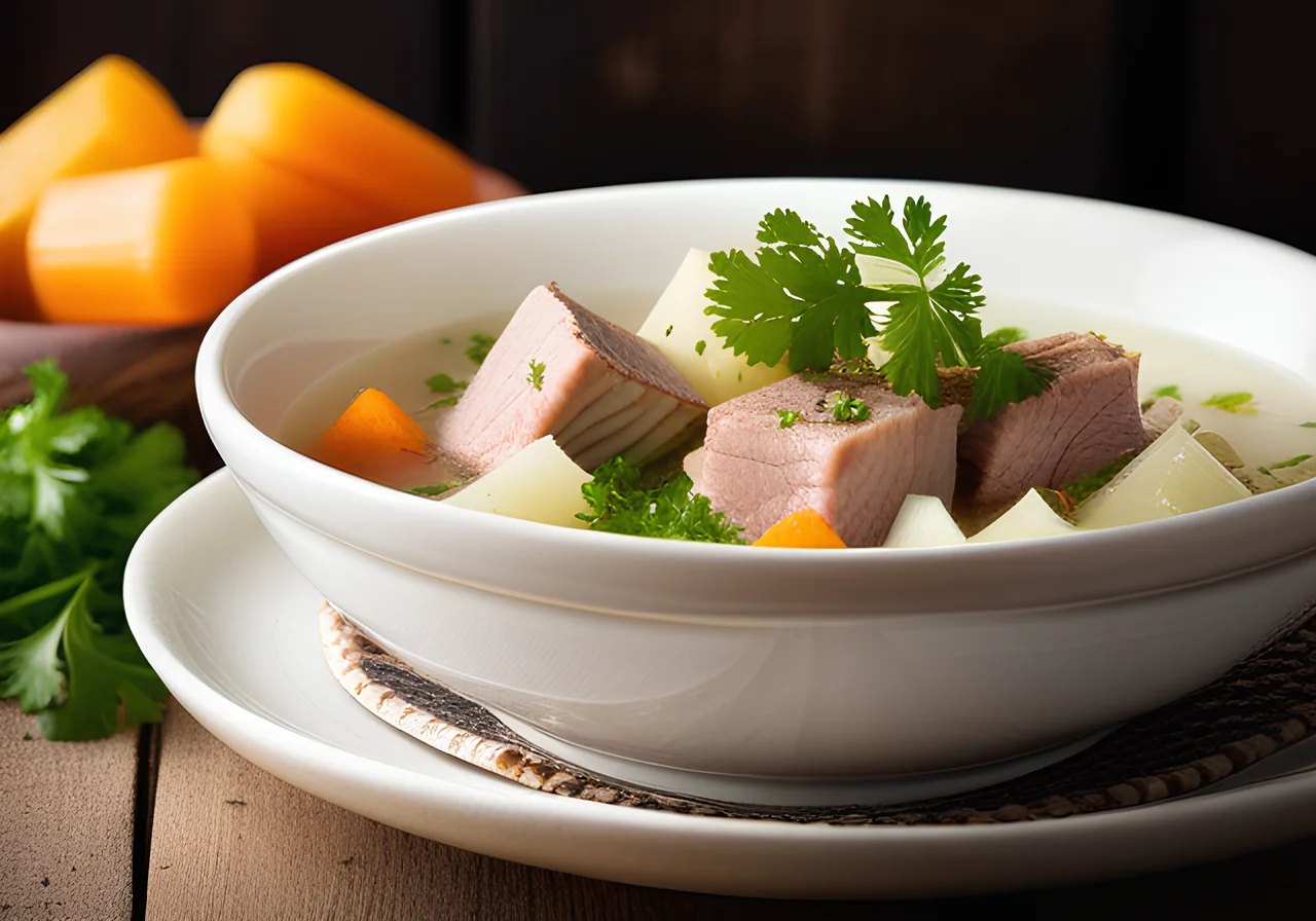 White Cabbage Stew with Kasseler Cubes