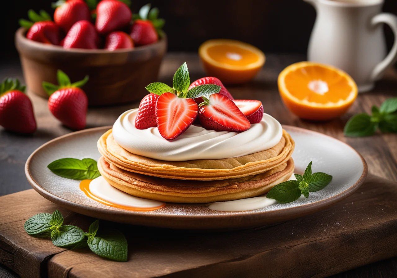 Baked Dough Sheets with Strawberry Filling