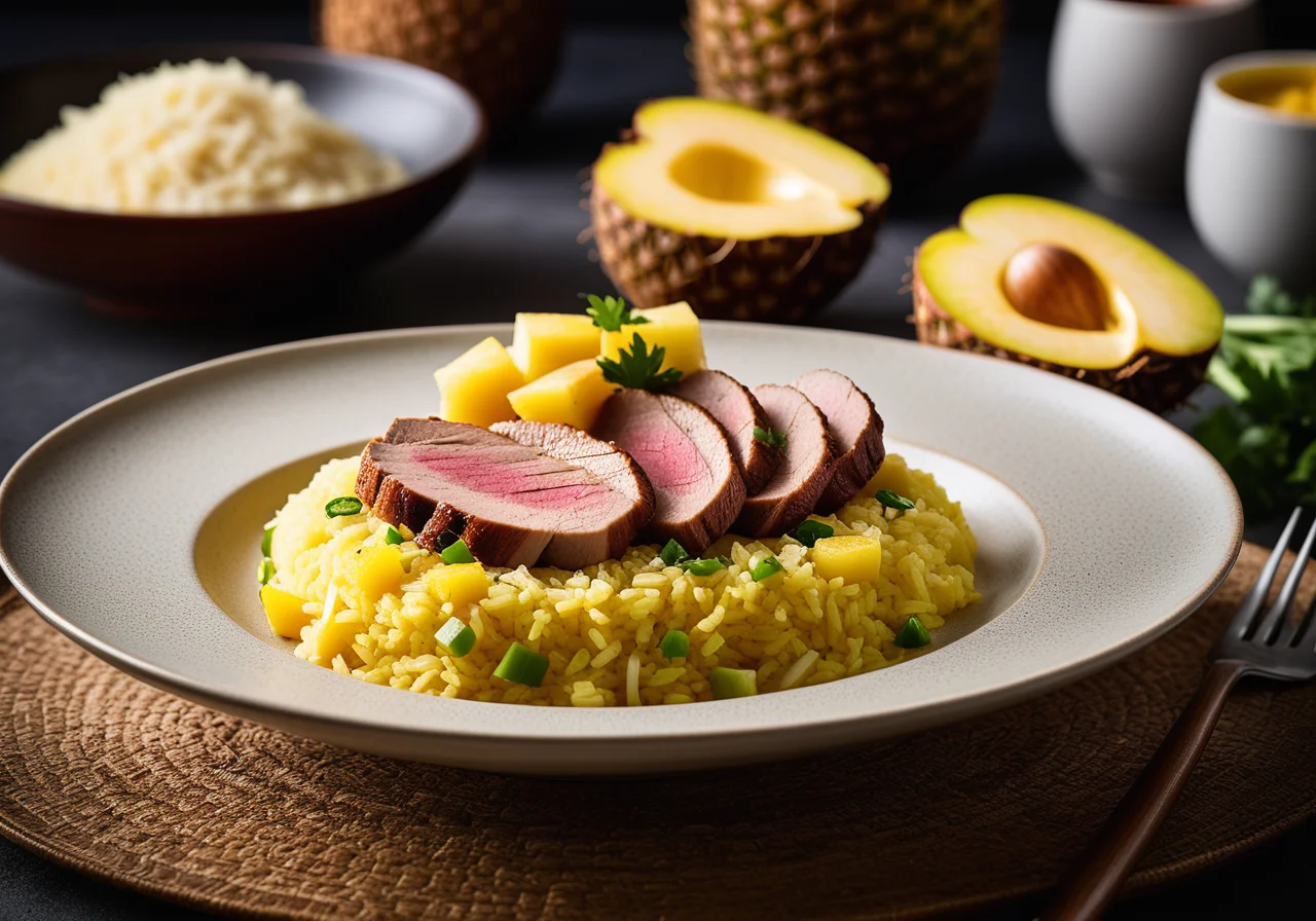 Curry Rice with Pineapple and Duck