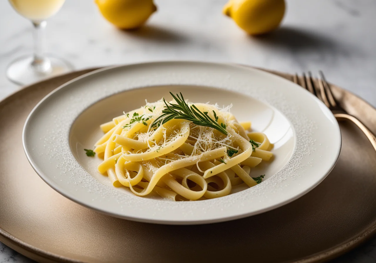 Pasta with Champagne Lemon Sauce