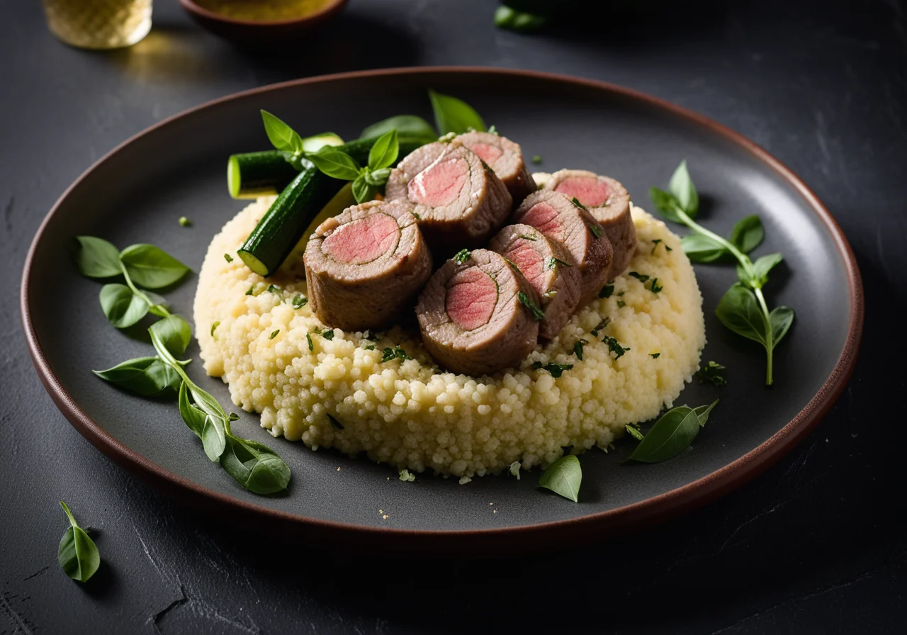Veal Roulades with Zucchini and Couscous