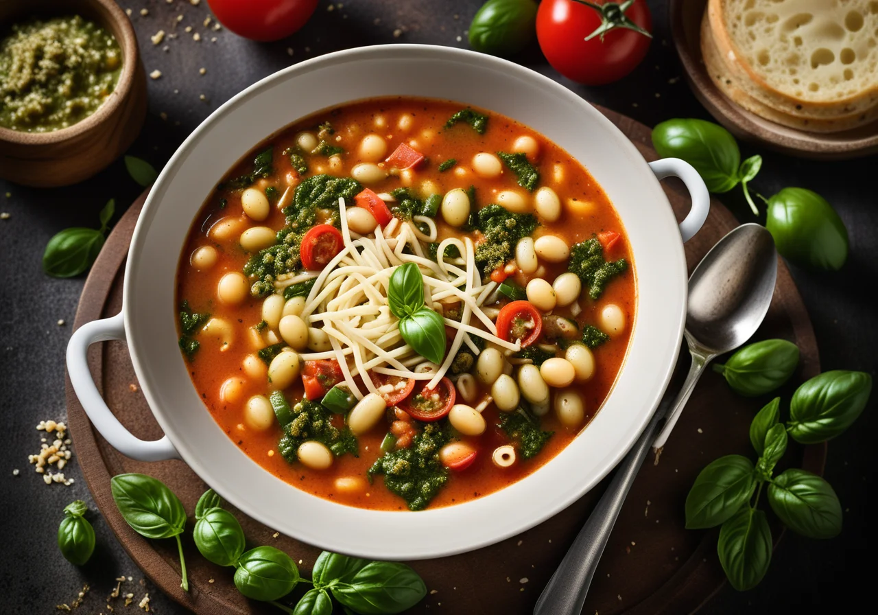 Minestrone with Pesto and Parmesan