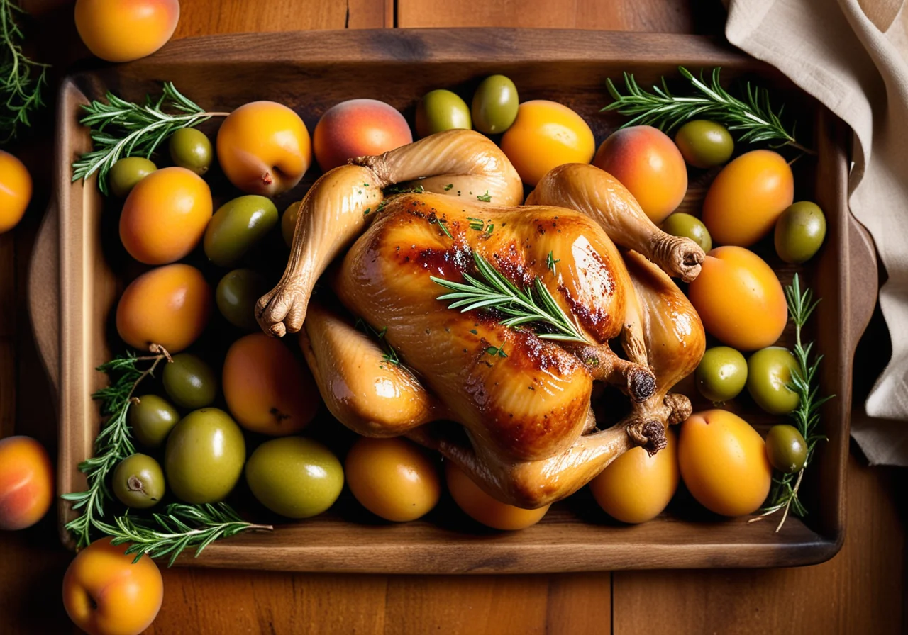 Apricot Chicken with Capers and Green Olives