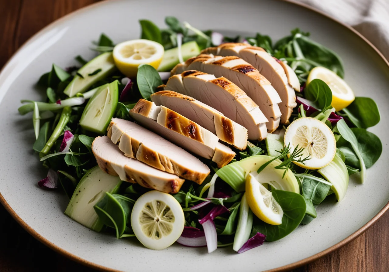 Chicken Breast in Marinade with Green Salad
