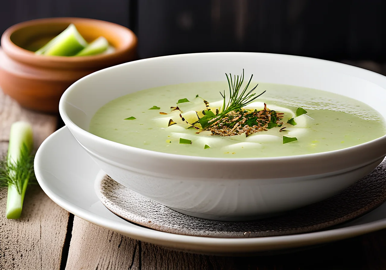 Cold Cucumber Soup with Leek