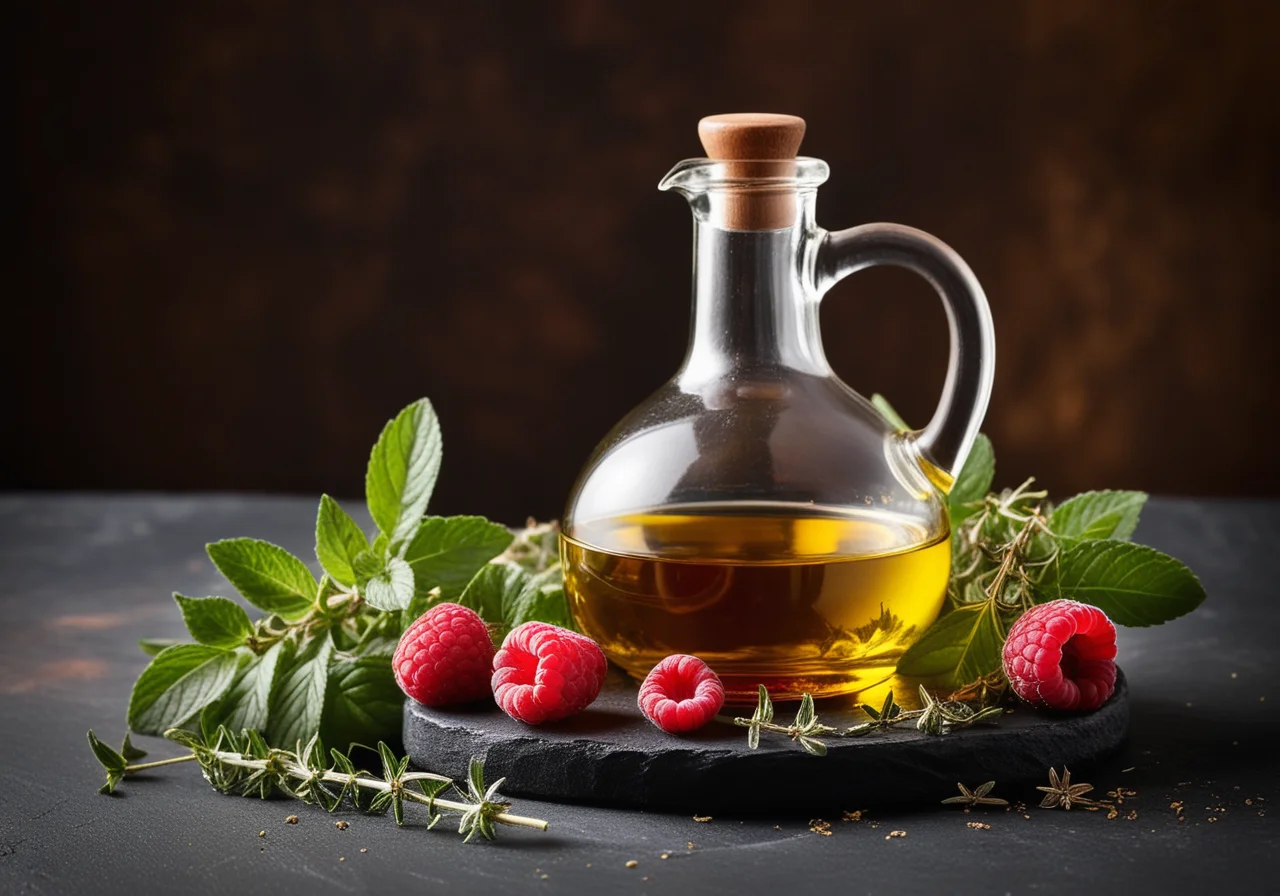 Herb Oil and Vinegar in Carafes