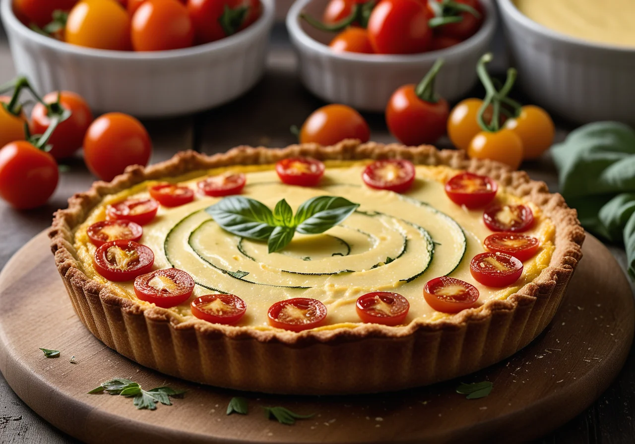Zucchini Quiche with Tomatoes