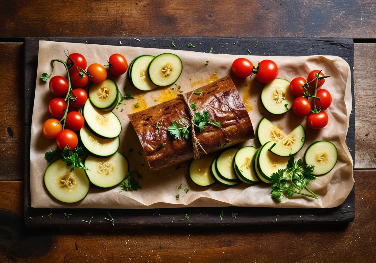 Steinbutt with Vegetables Wrapped in Parchment