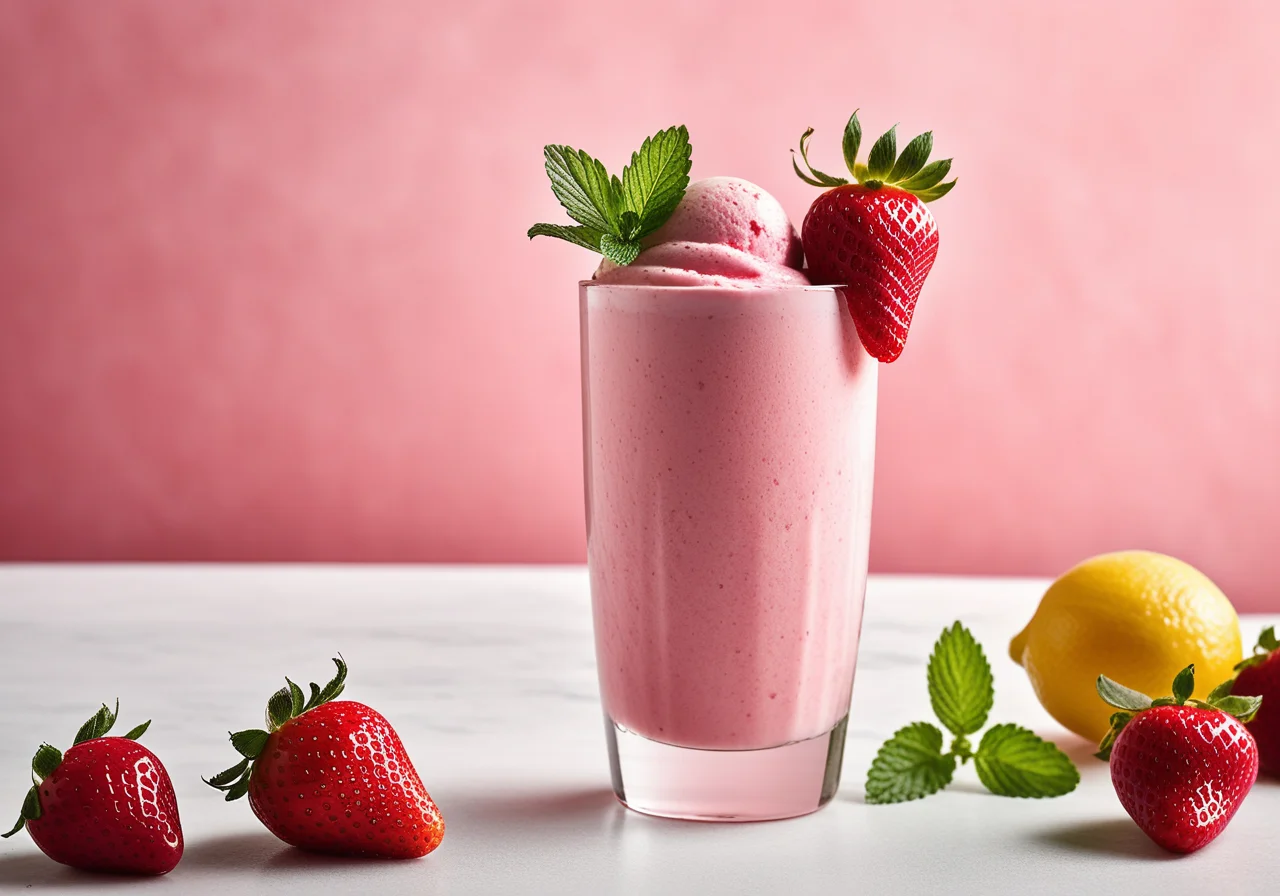 Strawberry Ice Cream Yogurt Shake