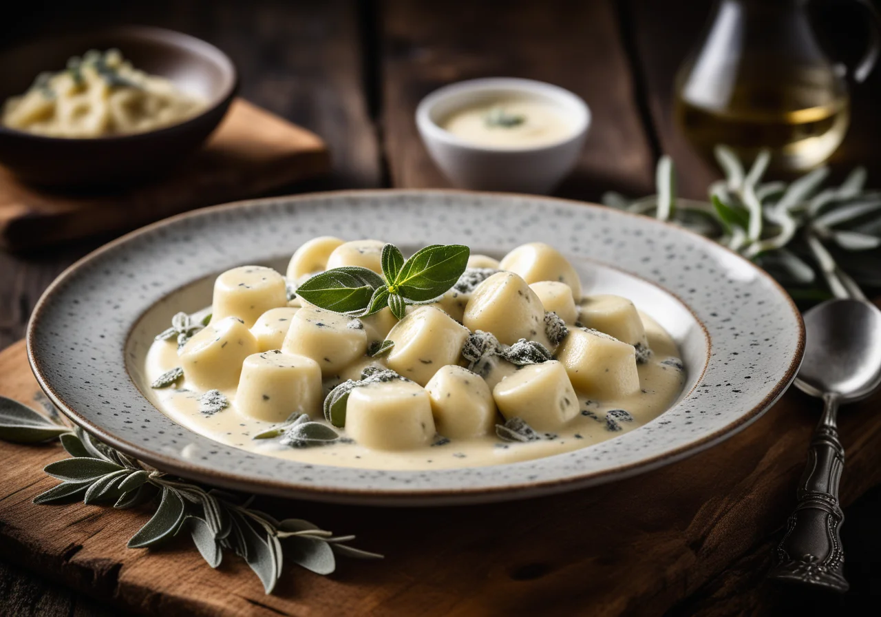 Gnocchi with Cheese Sauce and Sage
