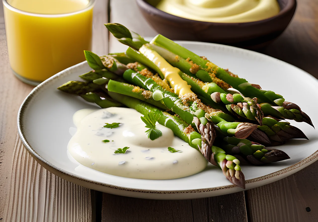 Asparagus Fries with Garlic Dip