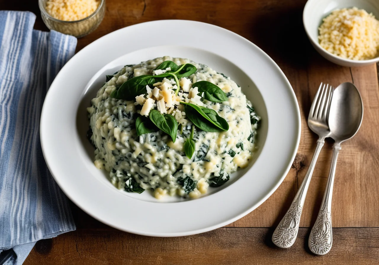 Spinach and Blue Cheese Risotto