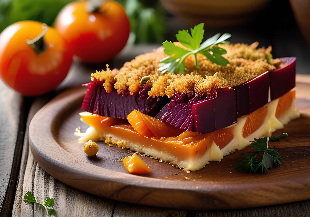 Tomato-Root-Beet Gratin