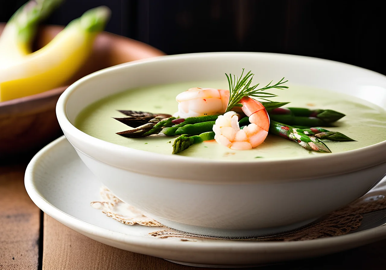Asparagus Soup with Shrimp