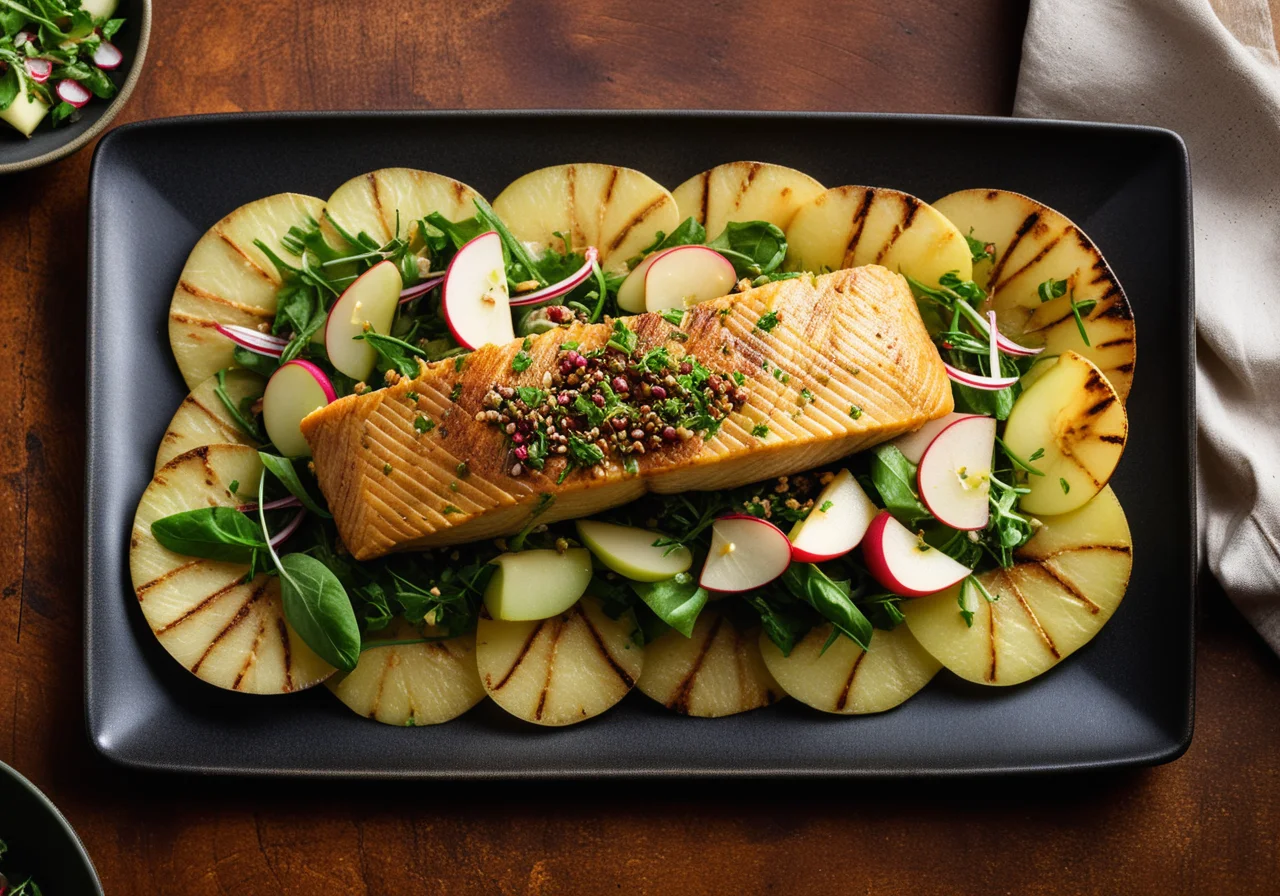 Baked Carp with Salad