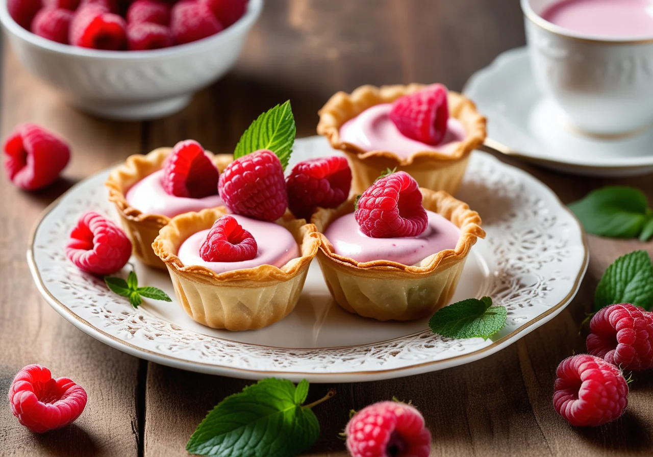 Filo Cups with Raspberry Quark