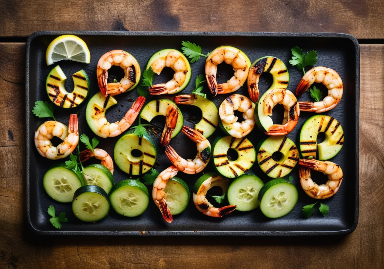 Grilled Zucchini Shrimp Skewers