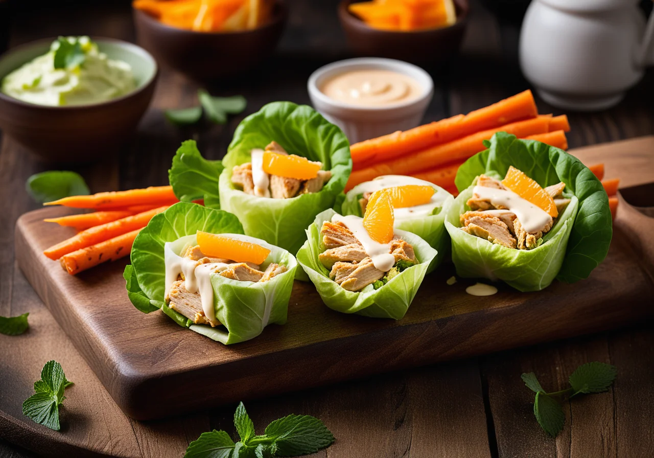 Salad Rolls with Chicken Filling and Fresh Mayonnaise