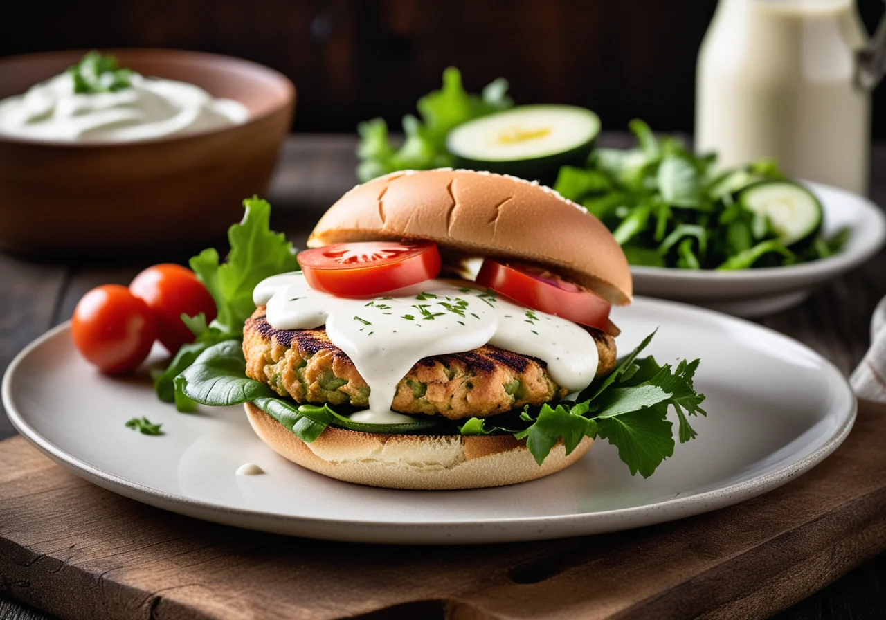 Chicken burgers on toasties with grilled vegetables