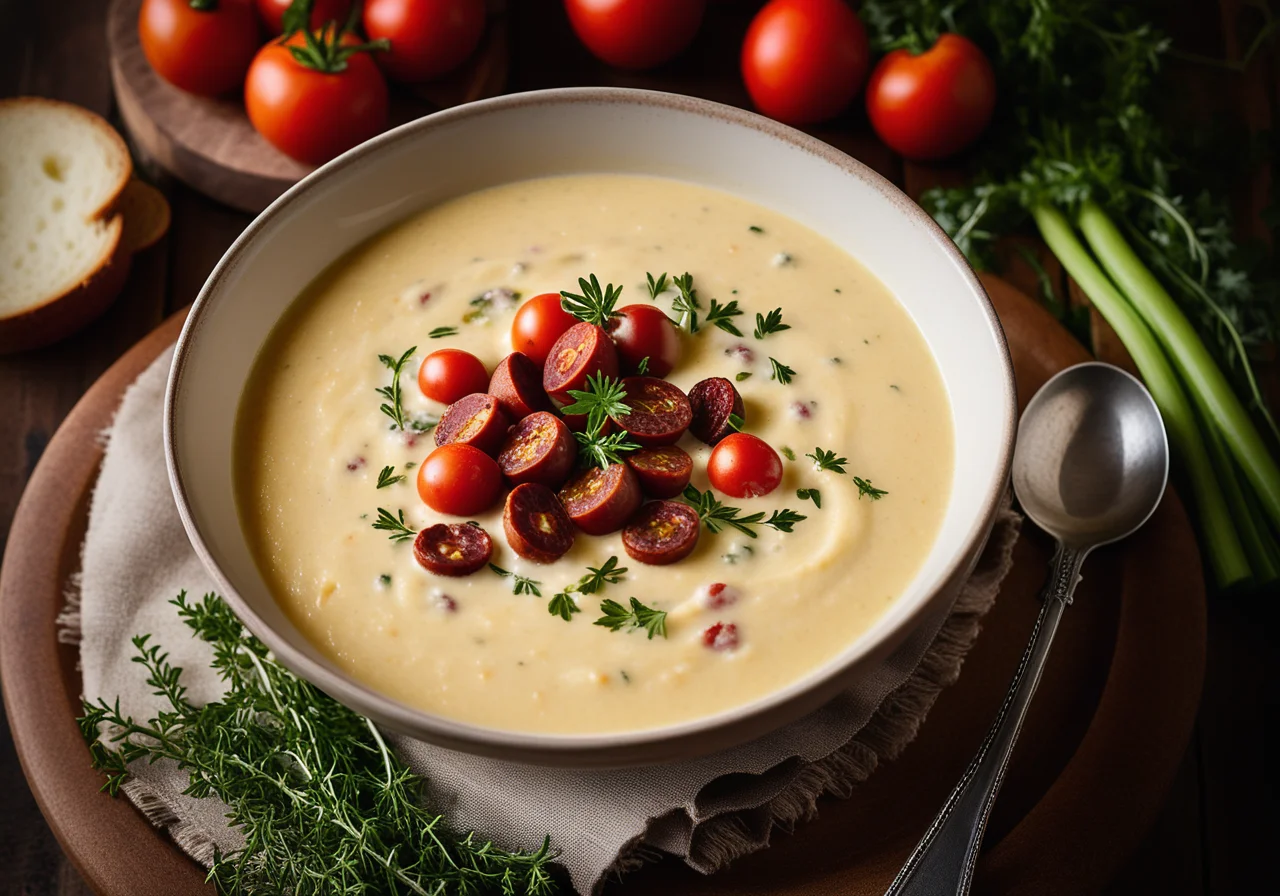 Spanish-Style Potato Soup with Rioja Wine