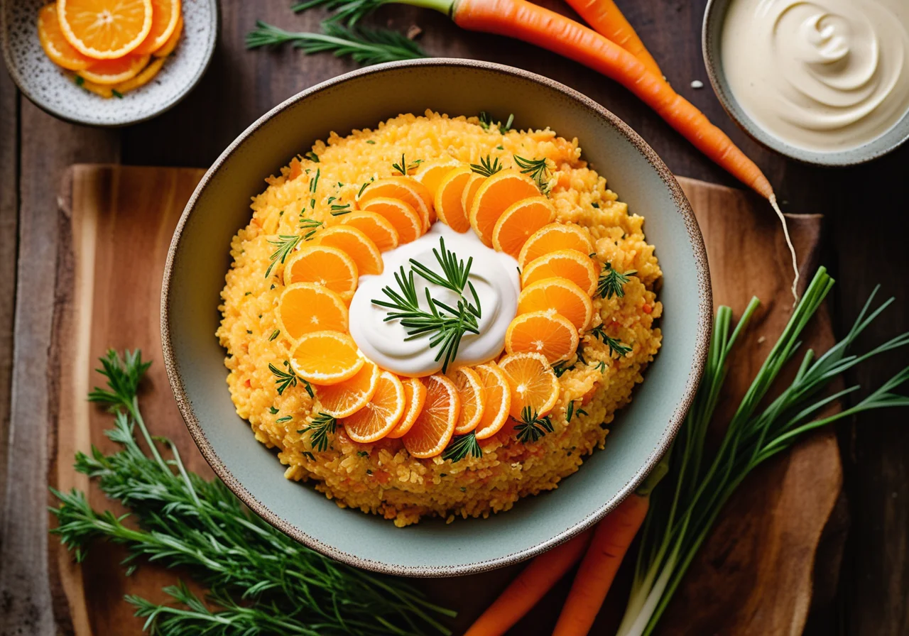 Bulgur with Carrots and Yogurt Cream