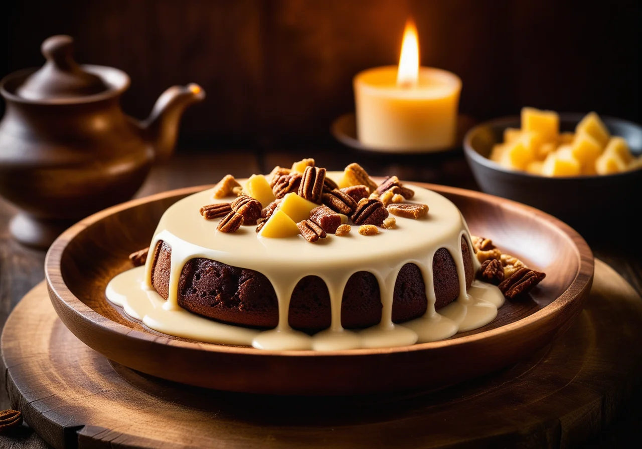 English Pudding with Vanilla Sauce