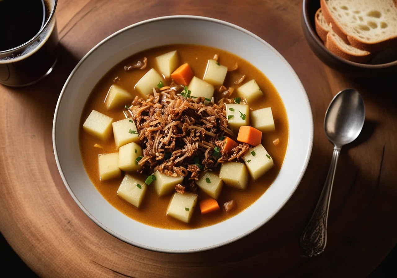 Bread Soup with Onions and Vegetables