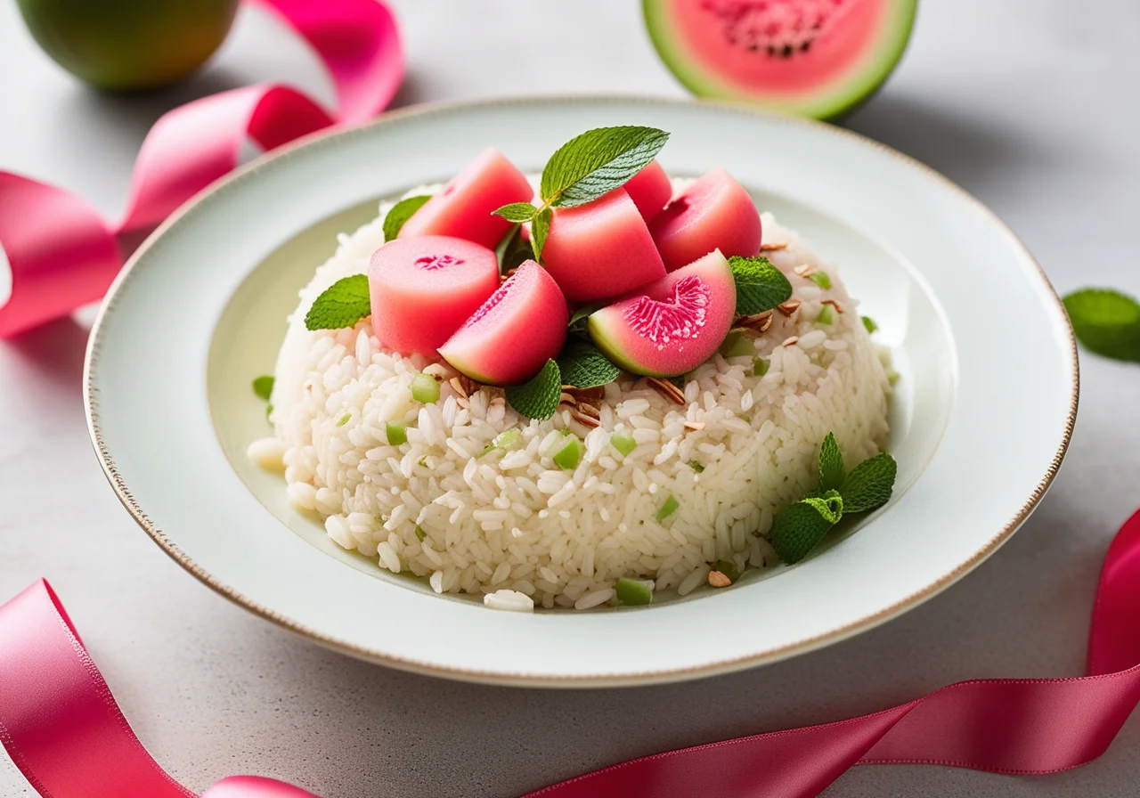 Coconut Milk Rice with Melon