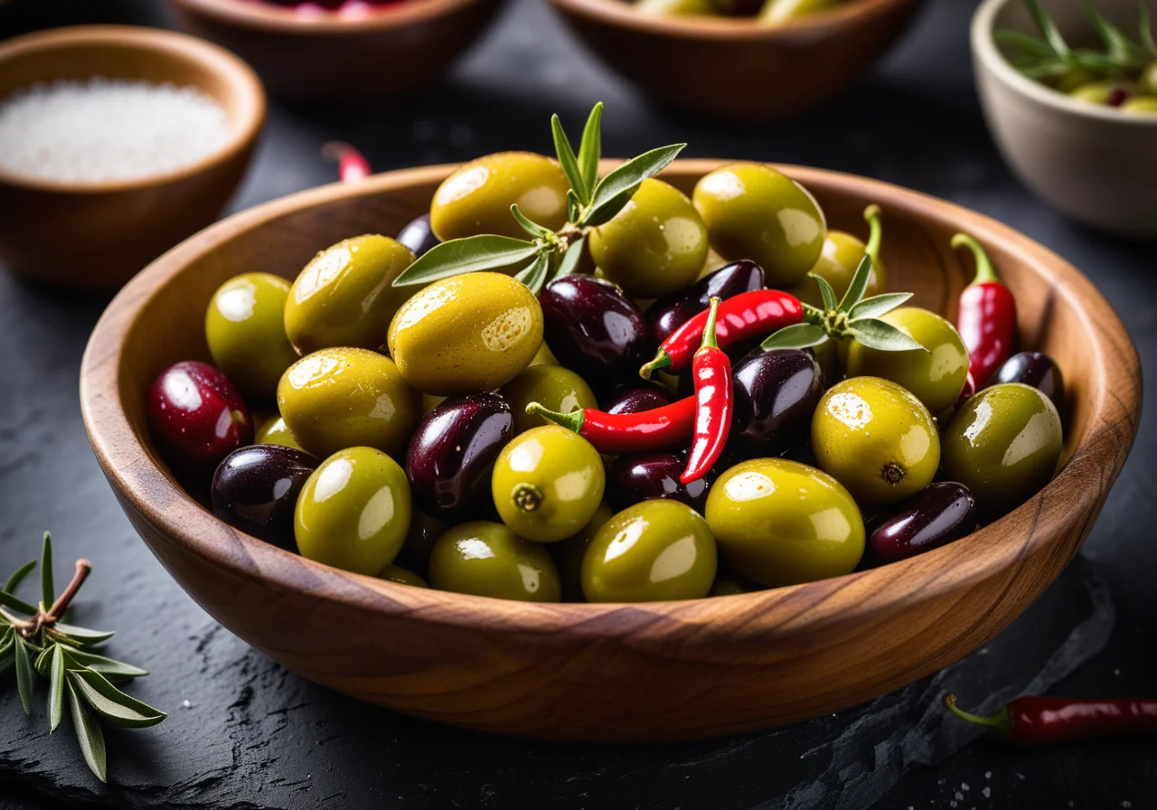 Marinated Olives with Chili and Herbs