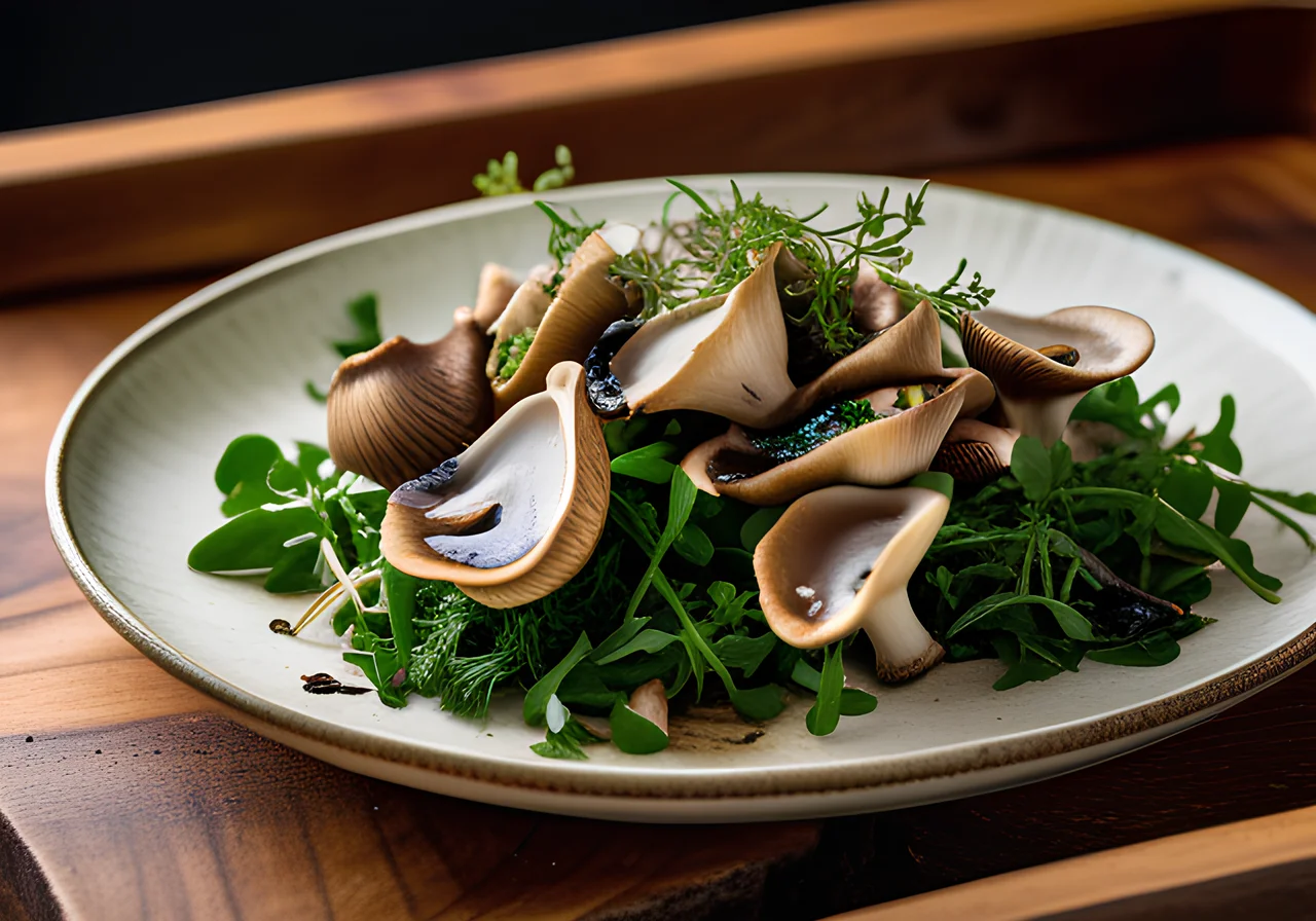 Oyster Mushrooms with Arugula