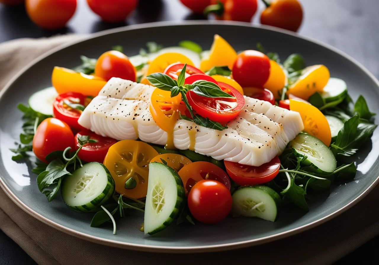 Cod on Vegetable Salad