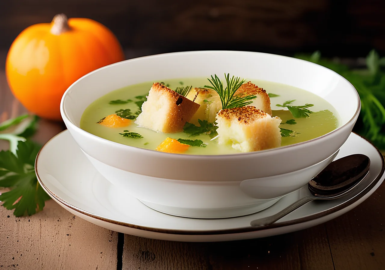 Cabbage Soup with Croutons