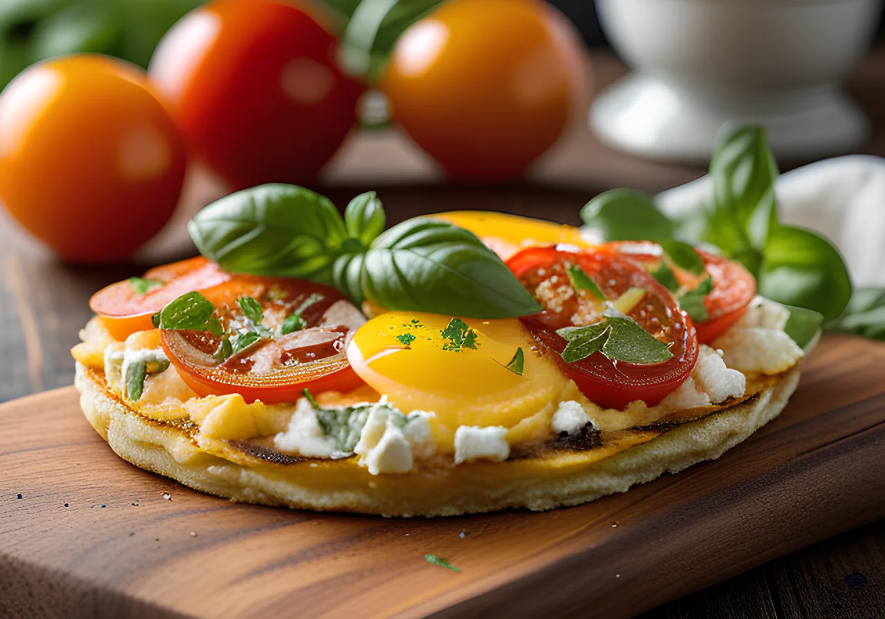 Tomato Omelette with Sheep Cheese