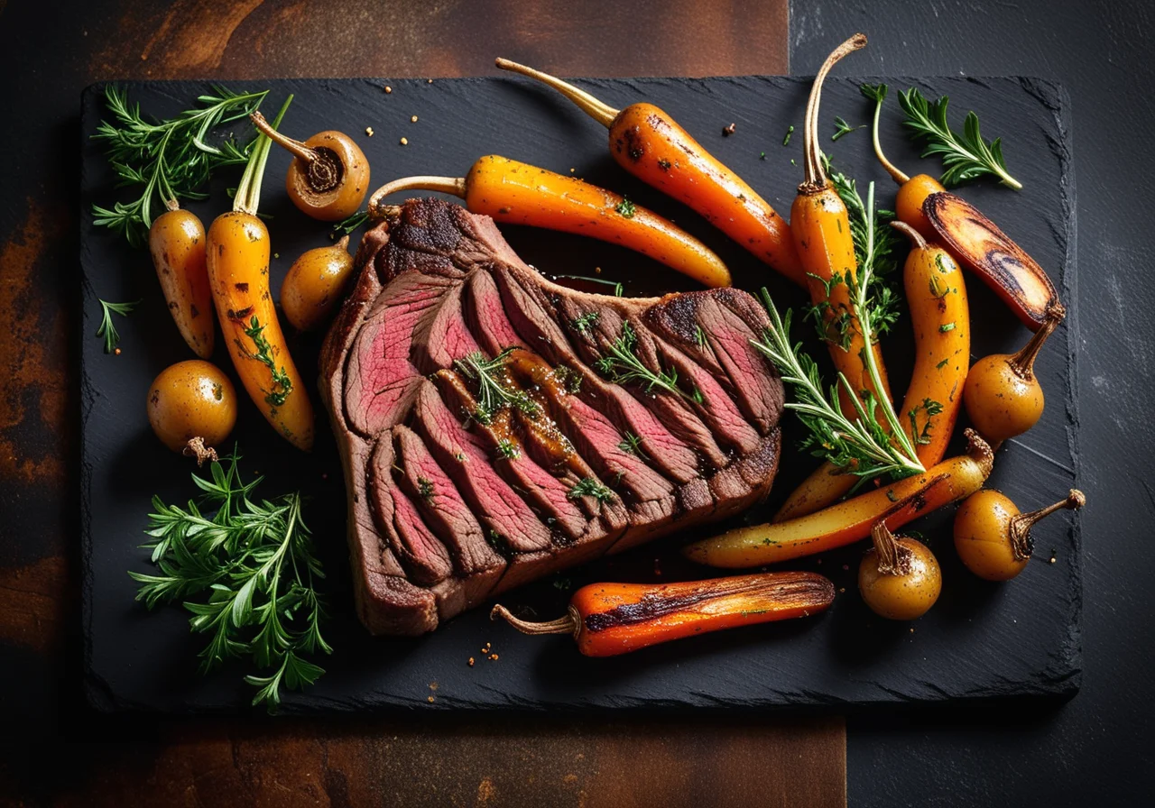 T-Bone Steak with Roasted Vegetables