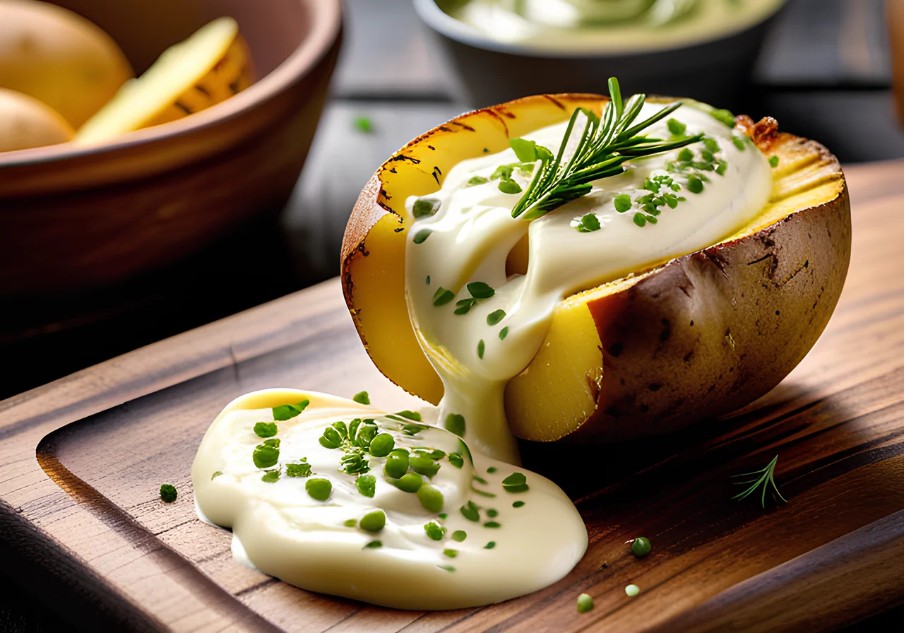 Baked Potato with Chive Cream