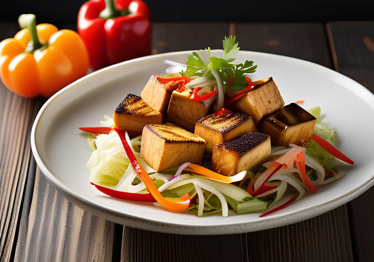 Marinated Tofu with Chinese Cabbage Salad